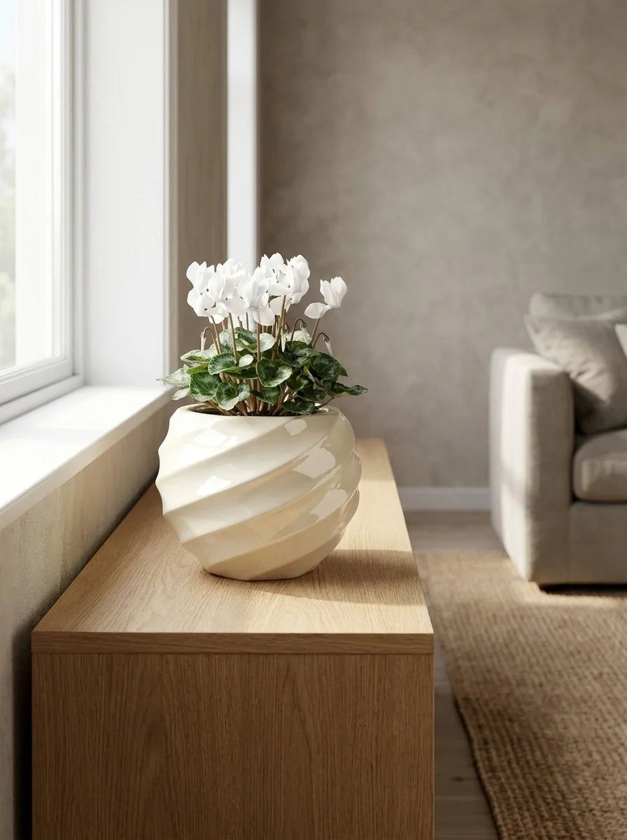 Pure beton saksı, minimalist masa üstü dekorasyonu